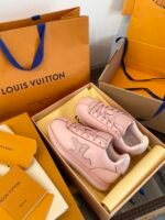 Soft Pink Height Increasing Chunky Sneakers - Ultra Lightweight Thick Sole Retro Casual Walking Shoes for Women
