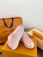 Soft Pink Height Increasing Chunky Sneakers - Ultra Lightweight Thick Sole Retro Casual Walking Shoes for Women