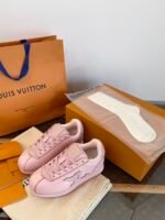 Soft Pink Height Increasing Chunky Sneakers - Ultra Lightweight Thick Sole Retro Casual Walking Shoes for Women