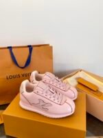 Soft Pink Height Increasing Chunky Sneakers - Ultra Lightweight Thick Sole Retro Casual Walking Shoes for Women