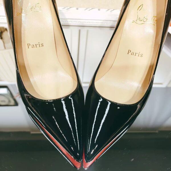 Women's Patent Nude Pumps - 10cm Stiletto Red Bottom Pointed Toe High Heels