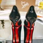 Women's Patent Nude Pumps - 10cm Stiletto Red Bottom Pointed Toe High Heels