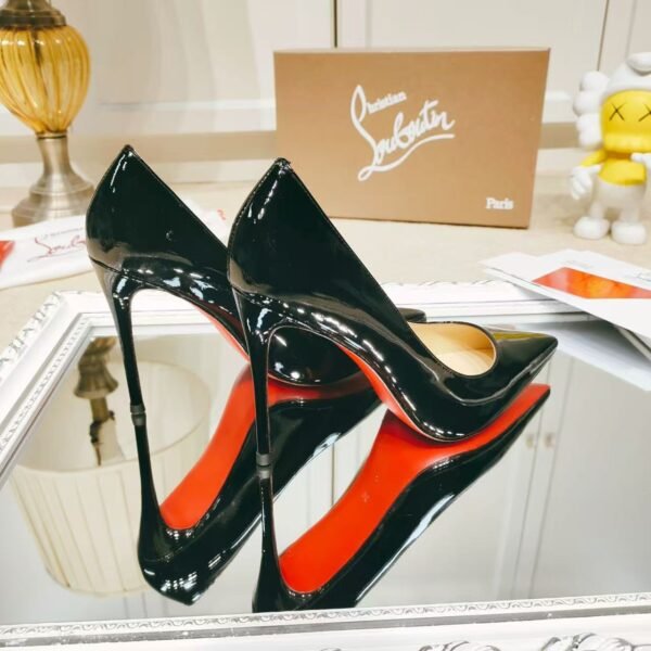 Women's Patent Nude Pumps - 10cm Stiletto Red Bottom Pointed Toe High Heels