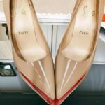 Women's Patent Nude Pumps - 10cm Stiletto Red Bottom Pointed Toe High Heels