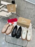 Women's Genuine Calfskin Chunky Platform Loafers with Signature Metal Buckle
