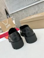 Women's Genuine Calfskin Chunky Platform Loafers with Signature Metal Buckle