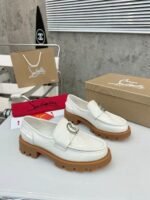 Women's Genuine Calfskin Chunky Platform Loafers with Signature Metal Buckle