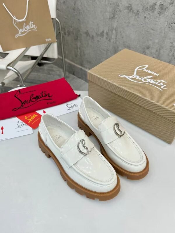 Women's Genuine Calfskin Chunky Platform Loafers with Signature Metal Buckle