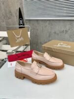 Women's Genuine Calfskin Chunky Platform Loafers with Signature Metal Buckle