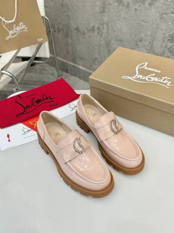 Women's Genuine Calfskin Chunky Platform Loafers with Signature Metal Buckle