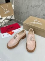 Women's Genuine Calfskin Chunky Platform Loafers with Signature Metal Buckle