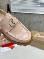 Women's Genuine Calfskin Chunky Platform Loafers with Signature Metal Buckle