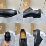 Men's Black Leather Oxford Shoes - Chiseled Square Toe Formal Dress Shoes with Red Sole
