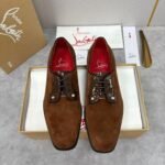 Men's Suede Leather Loafers with Studs & Red Bottom - Smart Casual Shoes