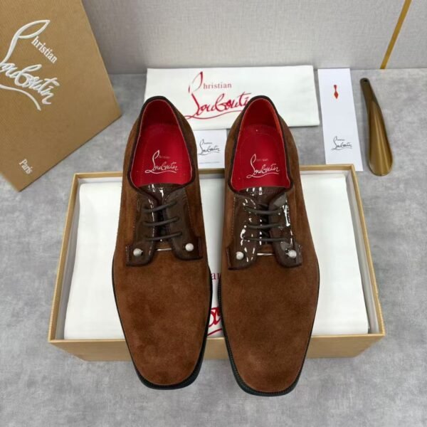 Men's Suede Leather Loafers with Studs & Red Bottom - Smart Casual Shoes