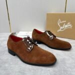 Men's Suede Leather Loafers with Studs & Red Bottom - Smart Casual Shoes