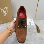 Men's Suede Leather Loafers with Studs & Red Bottom - Smart Casual Shoes