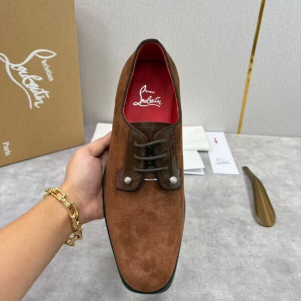 Men's Suede Leather Loafers with Studs & Red Bottom - Smart Casual Shoes