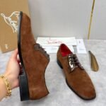 Men's Suede Leather Loafers with Studs & Red Bottom - Smart Casual Shoes