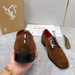 Men's Suede Leather Loafers with Studs & Red Bottom - Smart Casual Shoes