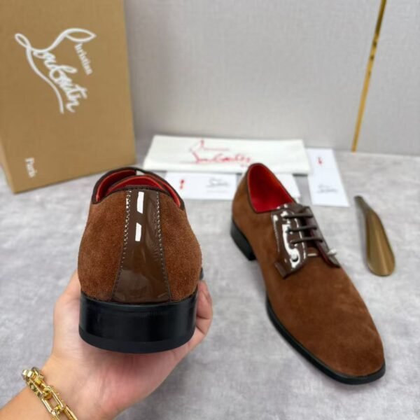 Men's Suede Leather Loafers with Studs & Red Bottom - Smart Casual Shoes