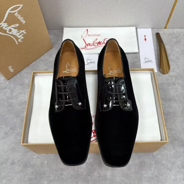 Men's Red Bottom Leather Loafers with Silver Studs - Sleek Black Dress Shoes for Men