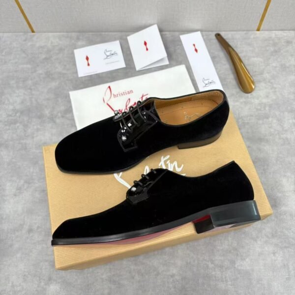 Men's Red Bottom Leather Loafers with Silver Studs - Sleek Black Dress Shoes for Men