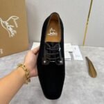 Men's Red Bottom Leather Loafers with Silver Studs - Sleek Black Dress Shoes for Men