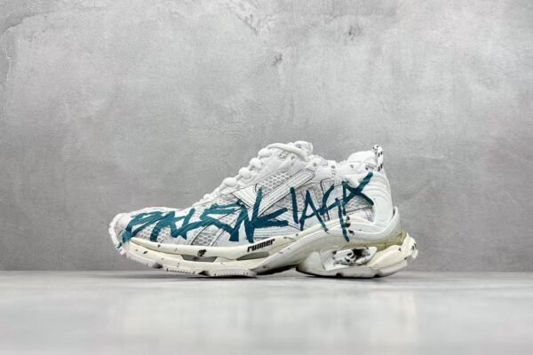 Distressed Graffiti Chunky Sneakers Vintage Mesh Streetwear Dad Shoes