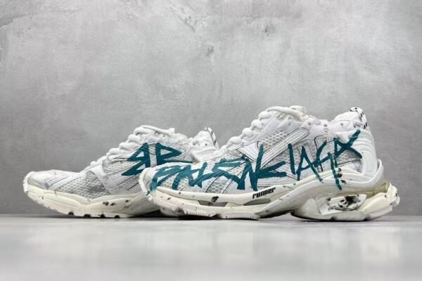 Distressed Graffiti Chunky Sneakers Vintage Mesh Streetwear Dad Shoes