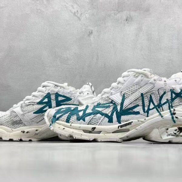 Distressed Graffiti Chunky Sneakers Vintage Mesh Streetwear Dad Shoes