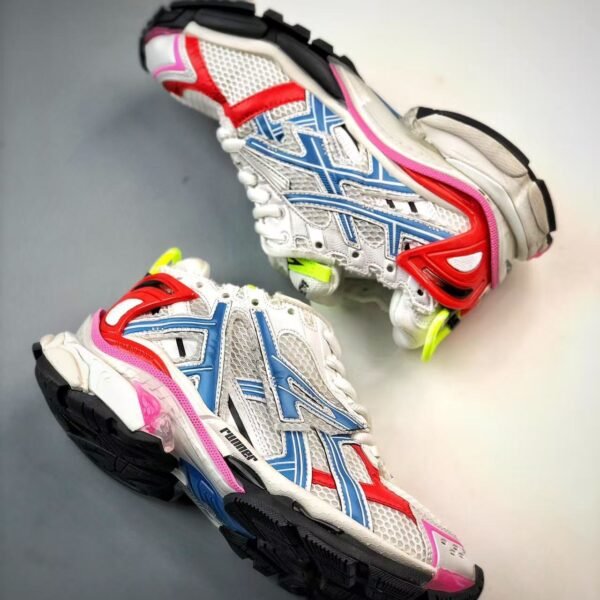 Multicolor Deconstructed Retro Mesh Running Shoes | Y2K Chunky Sneakers