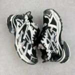Men's Distressed Chunky Dad Shoes Y2K Deconstructed Retro Running Sneakers Black White