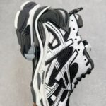 Men's Distressed Chunky Dad Shoes Y2K Deconstructed Retro Running Sneakers Black White