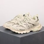 Men's & Women's Chunky Athletic Sneakers - Multi-Layered Vintage Mesh Dad Shoes in Cream Beige