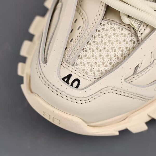 Men's & Women's Chunky Athletic Sneakers - Multi-Layered Vintage Mesh Dad Shoes in Cream Beige