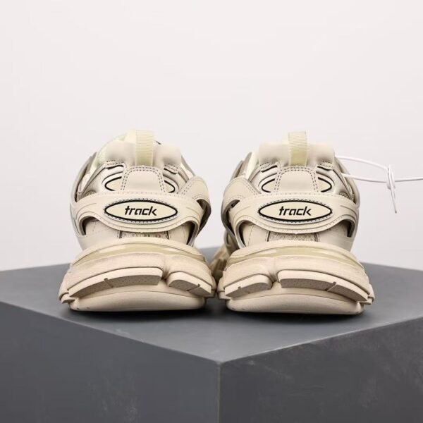 Men's & Women's Chunky Athletic Sneakers - Multi-Layered Vintage Mesh Dad Shoes in Cream Beige