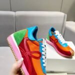 Men's 6cm Height Increasing Color Block Leather Sneakers Retro Runner