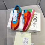 Men's 6cm Height Increasing Color Block Leather Sneakers Retro Runner