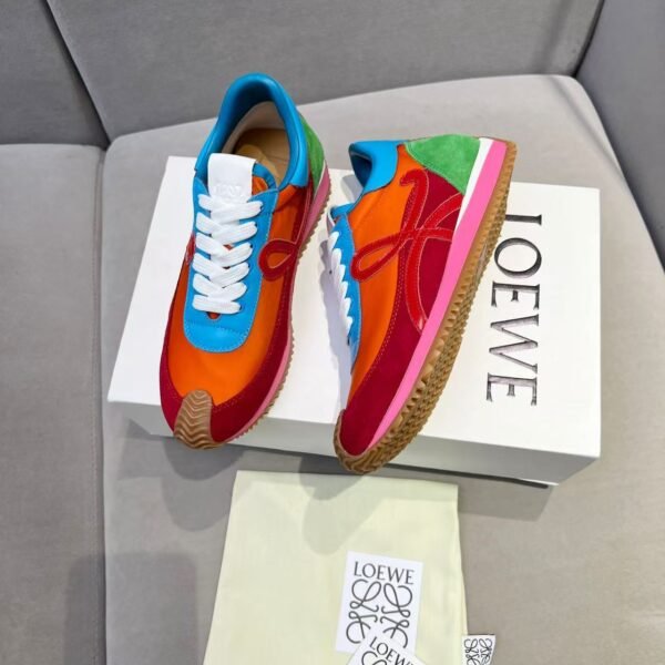Men's 6cm Height Increasing Color Block Leather Sneakers Retro Runner