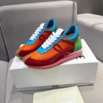 Men's 6cm Height Increasing Color Block Leather Sneakers Retro Runner