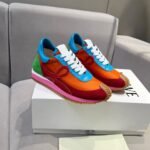 Men's 6cm Height Increasing Color Block Leather Sneakers Retro Runner