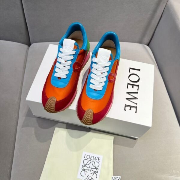 Men's 6cm Height Increasing Color Block Leather Sneakers Retro Runner