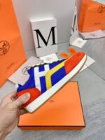 Men Women Chunky Colorblock Sneakers 2 Inch Height Increasing Platform Running Shoes Breathable Suede Retro Low Top Trainers