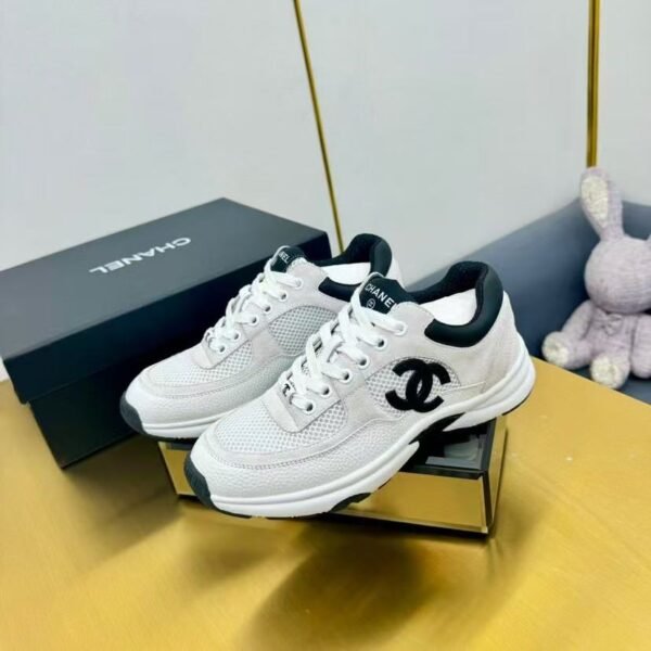 Womens Black and White Leather Sneakers - Breathable Lace Up Shoes
