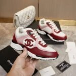 Retro Pink & Red Leather Chunky Sneakers - Genuine Calfskin Contrast Color Platform Trainers