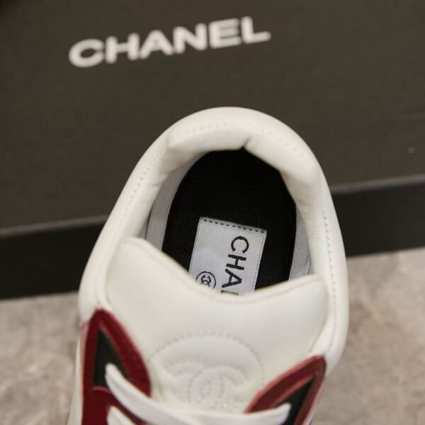 Retro Pink & Red Leather Chunky Sneakers - Genuine Calfskin Contrast Color Platform Trainers