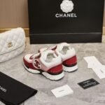 Retro Pink & Red Leather Chunky Sneakers - Genuine Calfskin Contrast Color Platform Trainers