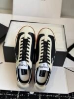 Classic Black and White Leather German Army Trainers – Men’s & Women’s Retro Gum Sole Sneakers