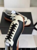 Classic Black and White Leather German Army Trainers – Men’s & Women’s Retro Gum Sole Sneakers